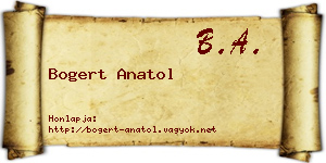 Bogert Anatol névjegykártya